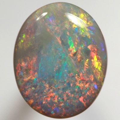 SOLID SEMI BLACK OPAL Top quality. Floral Harlequin pattern, Bright reds and a touch of yellow SEE VIDEO  